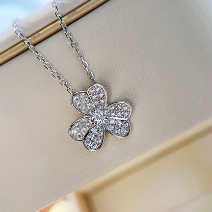 [BIJOUX]CLOVER DIAMOND NECKLACE SILVER