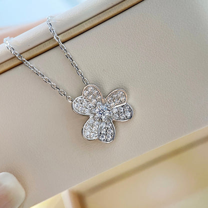 [BIJOUX]CLOVER DIAMOND NECKLACE SILVER