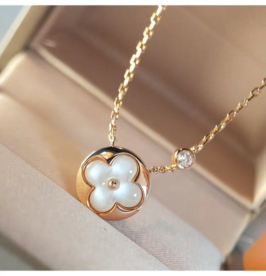 [BIJOUX]SUN MOP GOLD 1 DIAMOND NECKLACE