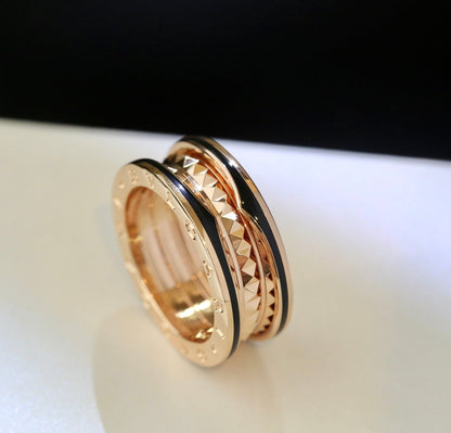 [BIJOUX]ZERO 1 GOLD BLACK CERAMIC RING