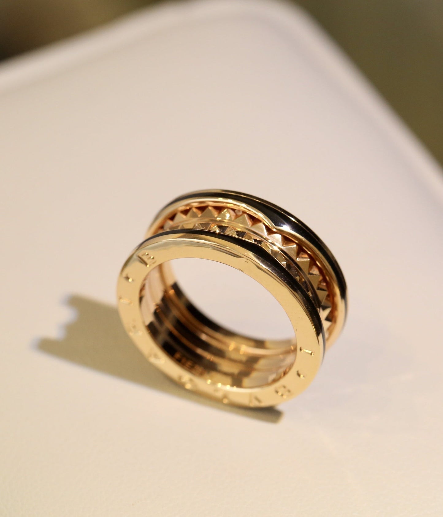 [BIJOUX]ZERO 1 GOLD BLACK CERAMIC RING