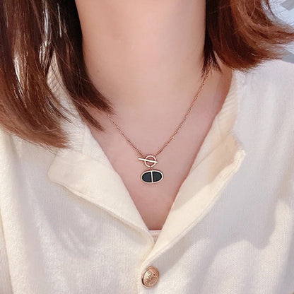 [BIJOUX]COLLIER CHAINE VERSO CÉRAMIQUE NOIRE