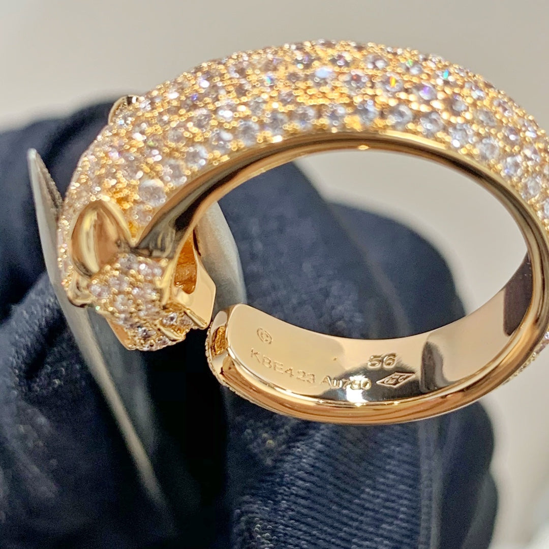 [BIJOUX]BAGUE PANTHERE OR ROSE DIAMANT