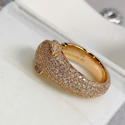 [BIJOUX]BAGUE PANTHERE OR ROSE DIAMANT