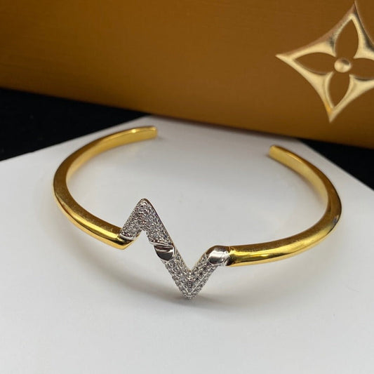 [BIJOUX]VOLTE UPSITE DOWN DIAMOND GOLD OPEN BRACELET