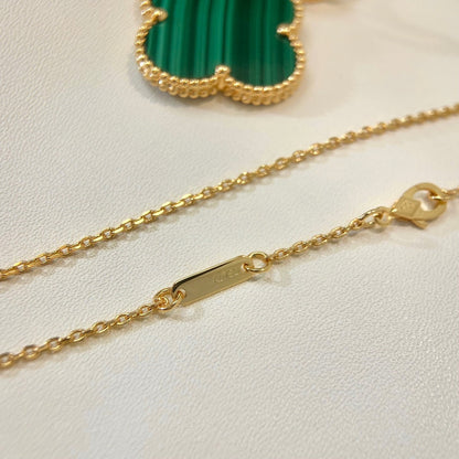 [BIJOUX]CLOVER 25MM MALACHITE GOLD NECKLACE