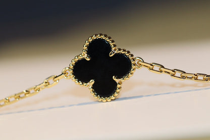 [BIJOUX]CLOVER 20 MOTIFS ONYX ROSE GOLD