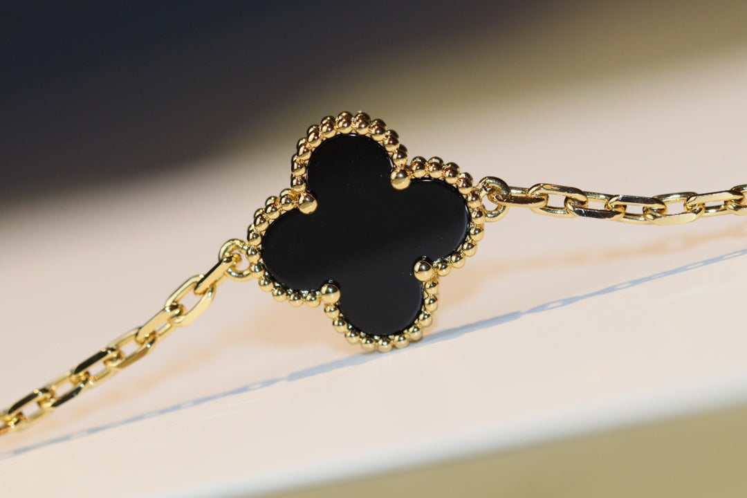 [BIJOUX]CLOVER 20 MOTIFS ONYX ROSE GOLD