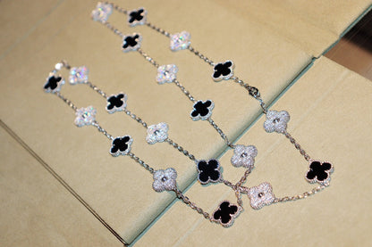 [BIJOUX]CLOVER 20 MOTIFS ONYX DIAMOND SILVER