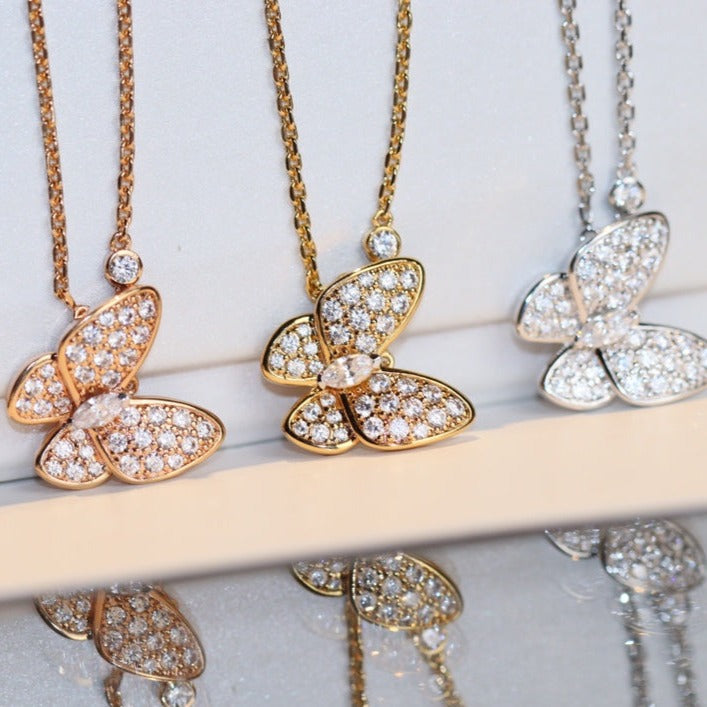 [BIJOUX]BUTTERFLY DIAMOND NECKLACE