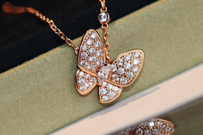 [BIJOUX]BUTTERFLY DIAMOND NECKLACE