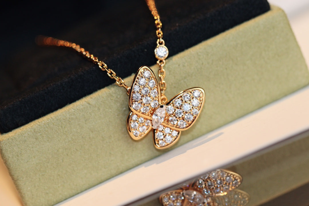 [BIJOUX]BUTTERFLY DIAMOND NECKLACE