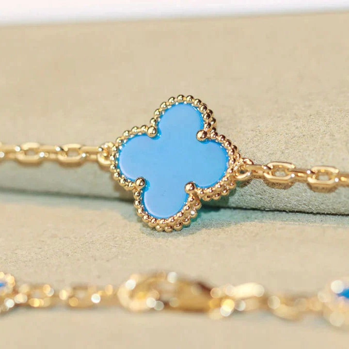 [BIJOUX]CLOVER 20 MOTIFS TURQUOISE GOLD