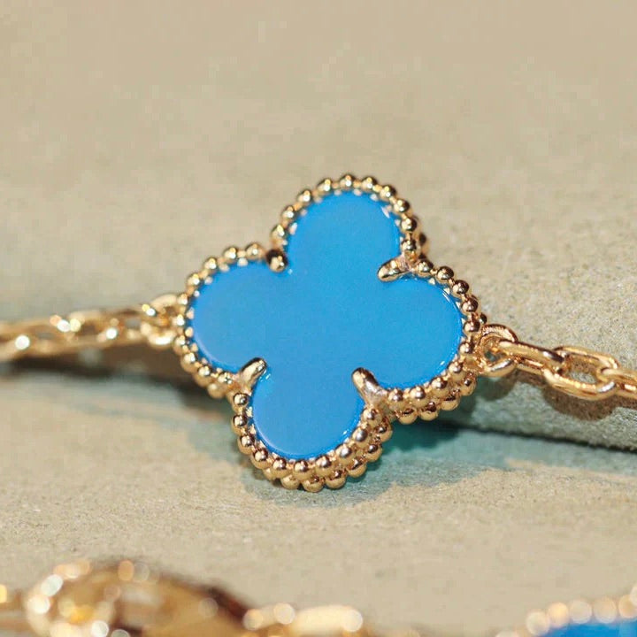 [BIJOUX]CLOVER 20 MOTIFS TURQUOISE GOLD