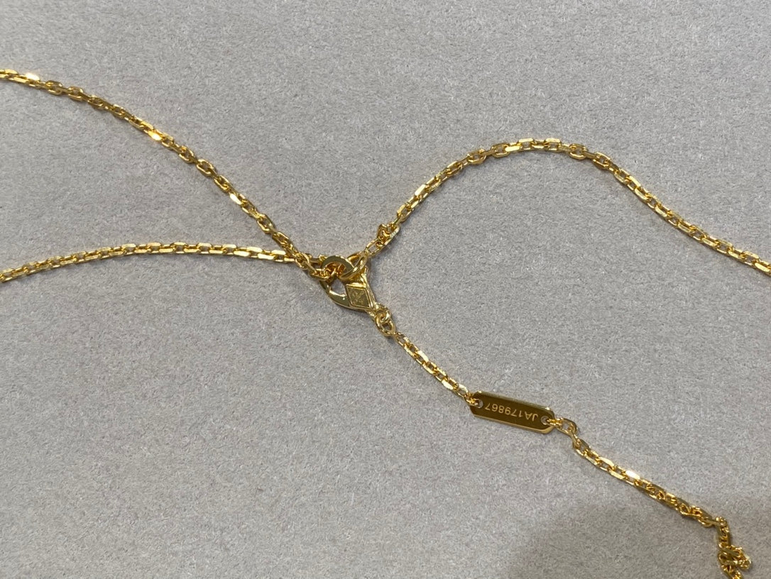 [BIJOUX]CLOVER 25MM NECKLACE GOLD CARNELIAN