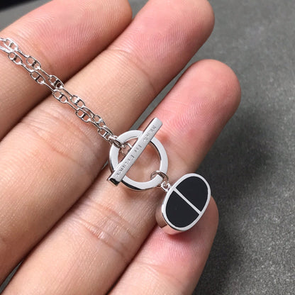 [BIJOUX]CHAINE VERSO COLLIER ARGENT CERAMIQUE NOIRE