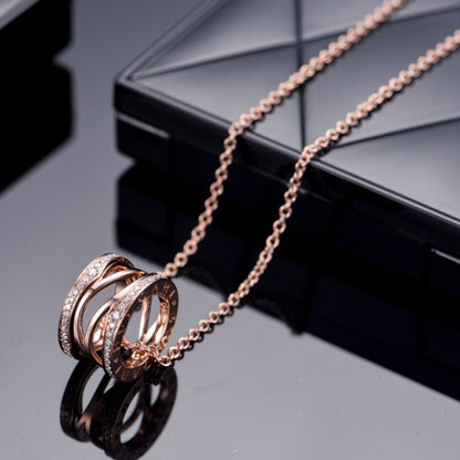 [BIJOUX] COLLIER OUVERT DIAMANT OR ROSE ZERO 1