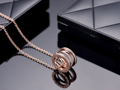 [BIJOUX] COLLIER OUVERT DIAMANT OR ROSE ZERO 1