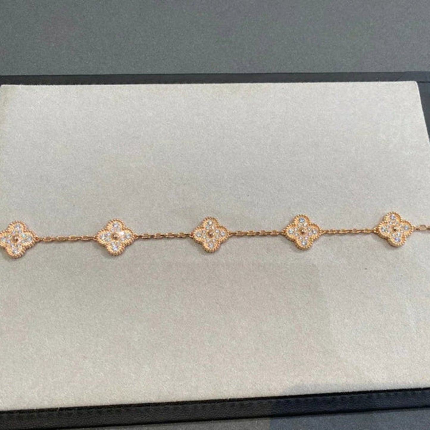 [BIJOUX]CLOVER 5 MOTIFS  FULL DIAMOND BRACELET