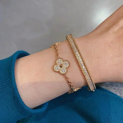 [BIJOUX]CLOVER 5 MOTIFS  FULL DIAMOND BRACELET