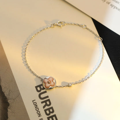 [BIJOUX]SUN MOTIF PINK MOP SILVER BRACELET