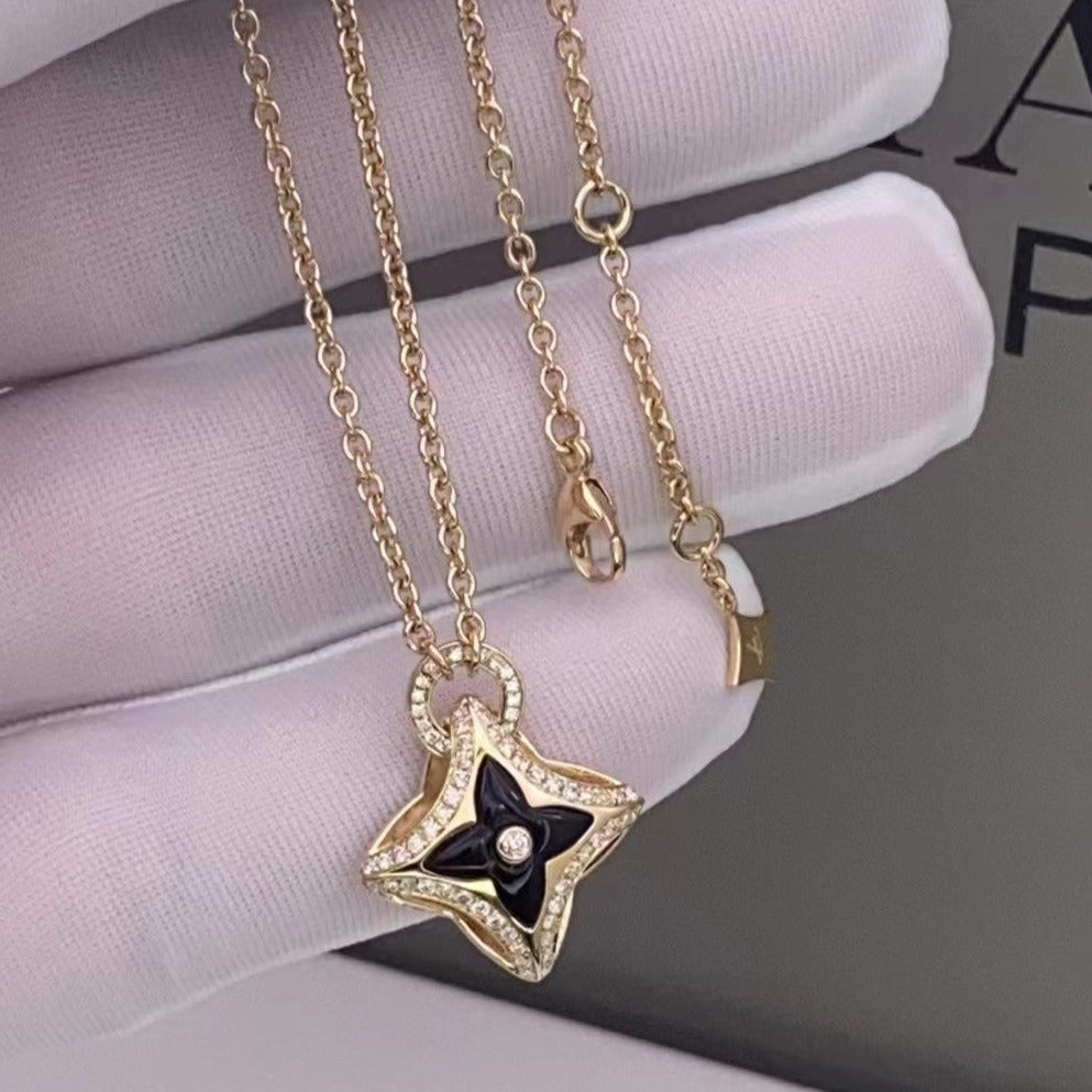 [BIJOUX]STAR PEDANT PINK GOLD DIAMOND NECKLACE