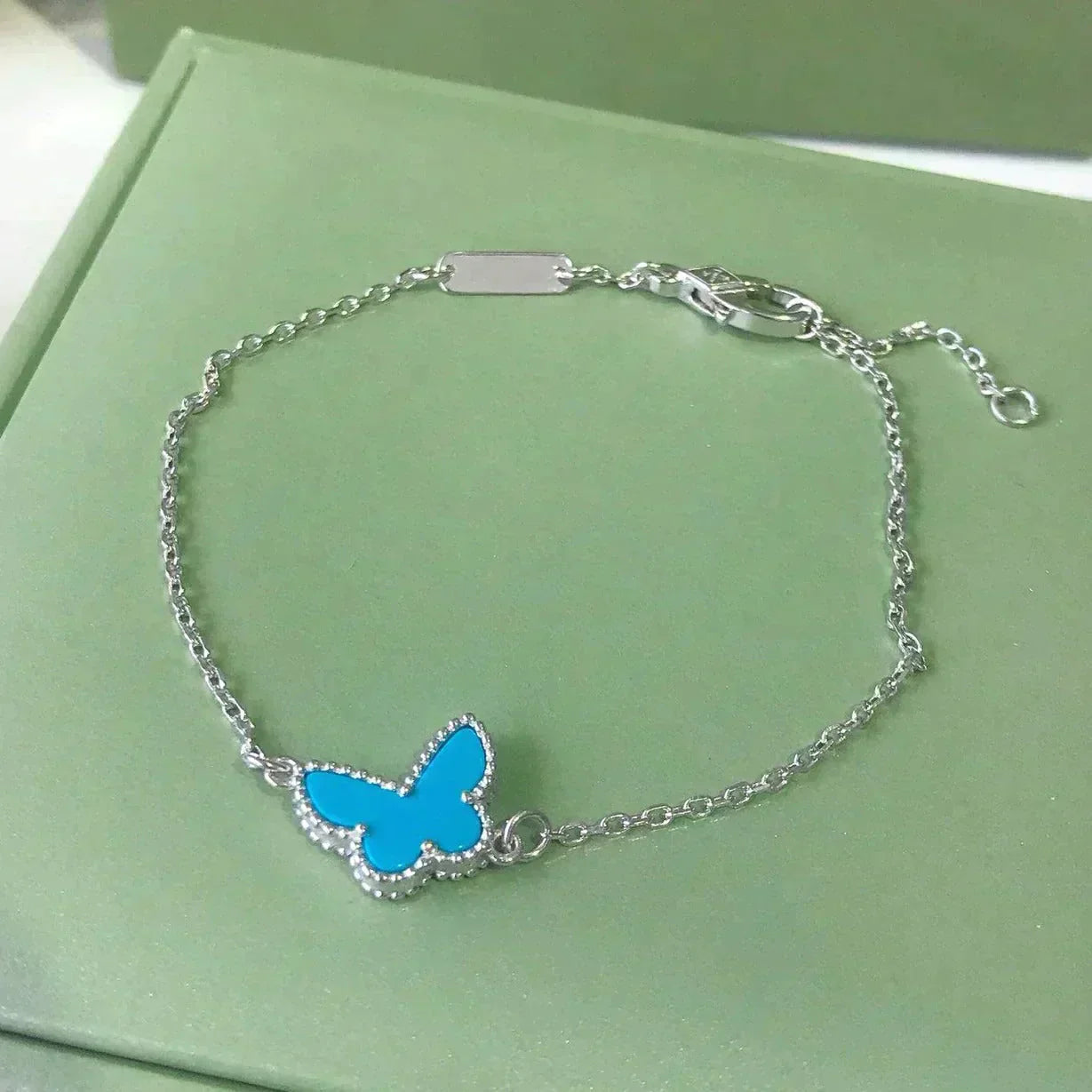 [BIJOUX]BUTTERFLY TURQUOISE BUTTERFLY BRACELET SILVER