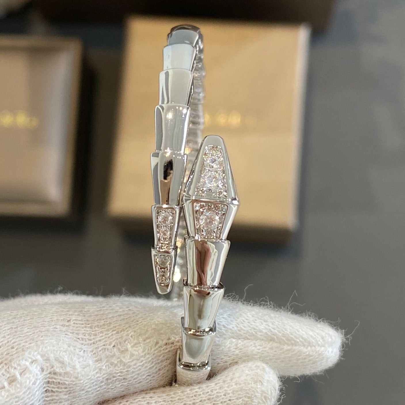 [BIJOUX]SERPENTI BRACELET DIAMONDS SILVER