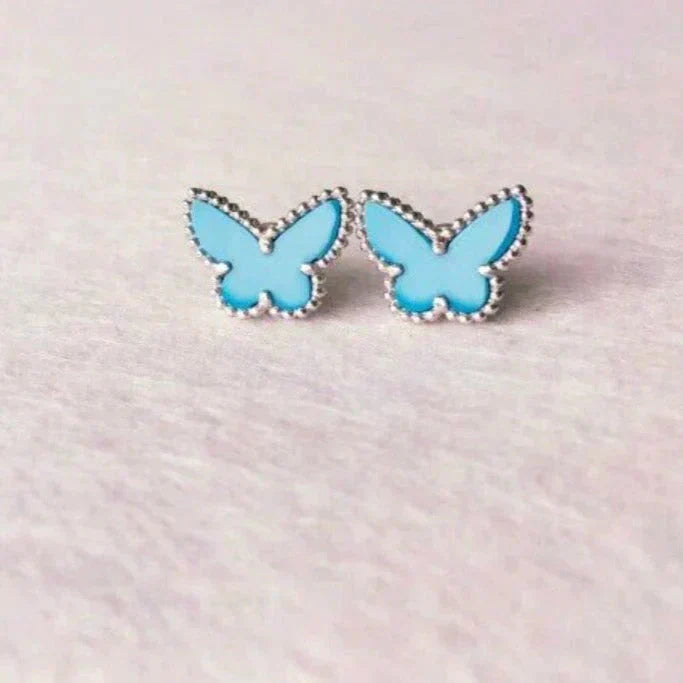 [BIJOUX]BUTTERFLY TURQUOISE EARRINGS SILVER