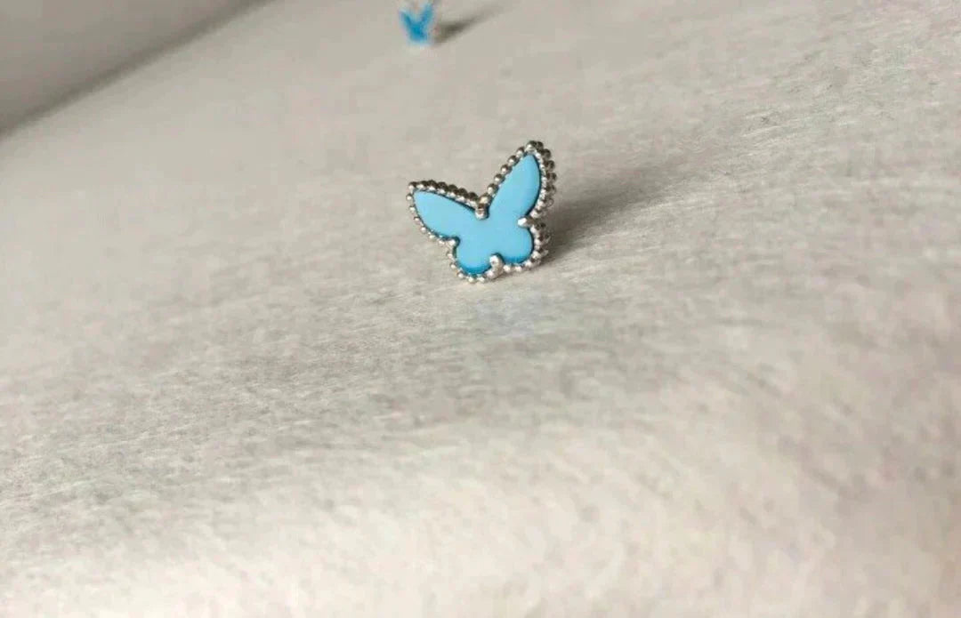 [BIJOUX]BUTTERFLY TURQUOISE EARRINGS SILVER