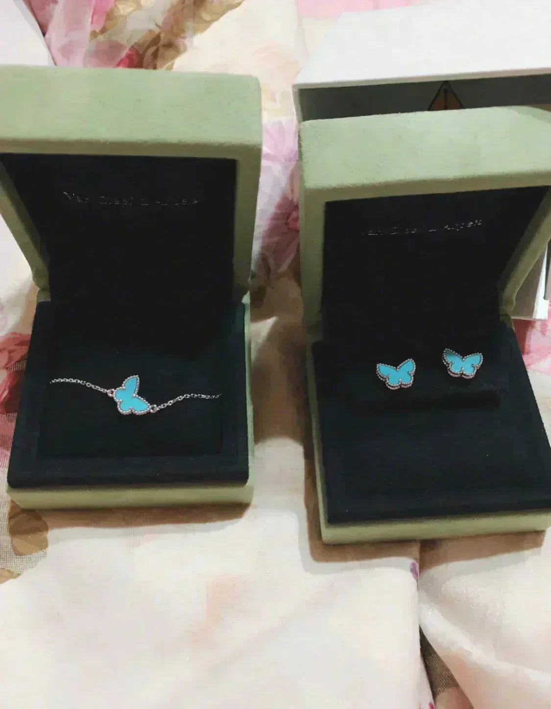 [BIJOUX]BUTTERFLY TURQUOISE EARRINGS SILVER