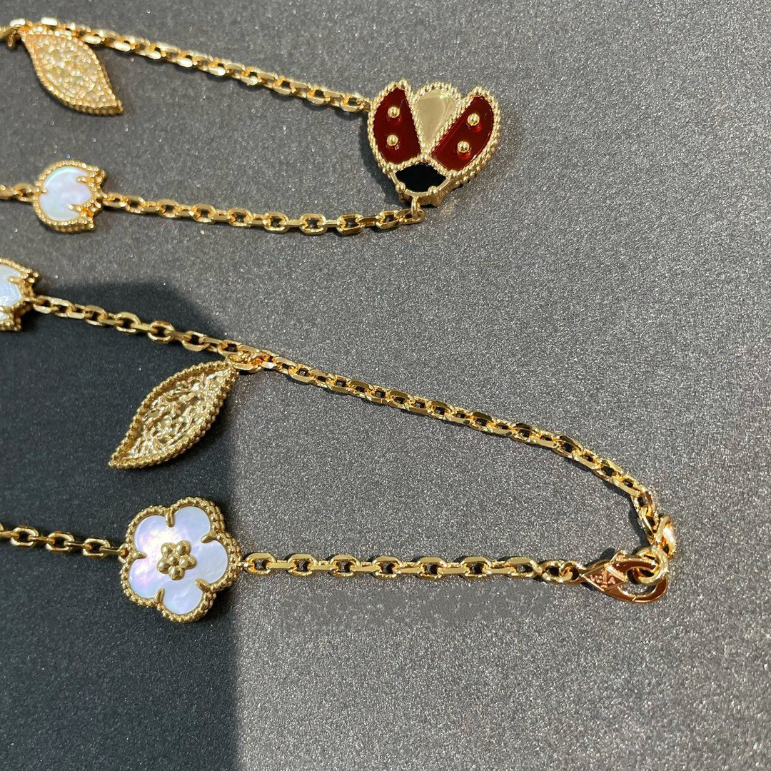 [BIJOUX]LUCKY SPRING 15 MOTIFS GOLD NECKLACE