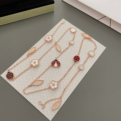 [BIJOUX]LUCKY SPRING 15 MOTIFS ROSE GOLD NECKLACE