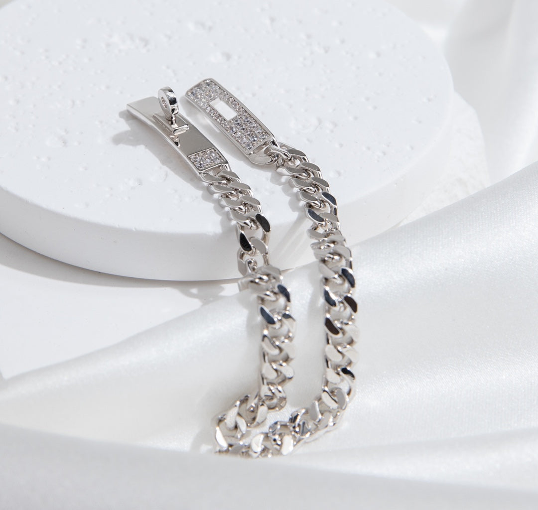 [BIJOUX]KELLY CHAIN SILVER DIAMOND BRACELET