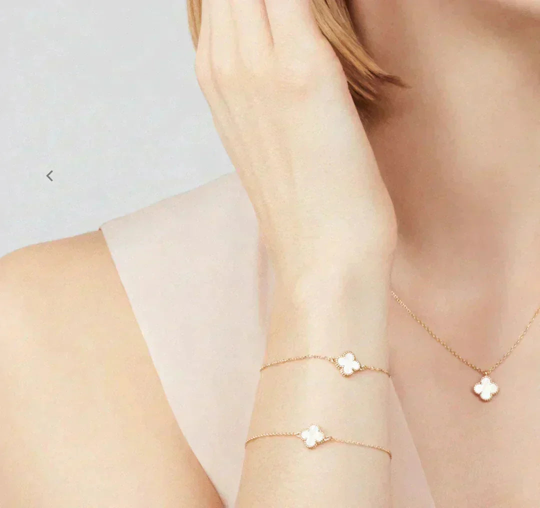 [BIJOUX]CLOVER MINI 9.5MM WHITE MOTHER-OF-PEARL NECKLACE