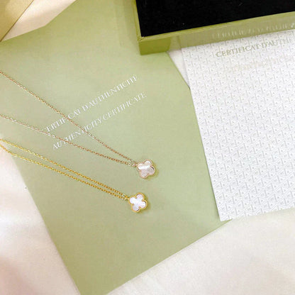 [BIJOUX]CLOVER MINI 9.5MM WHITE MOTHER-OF-PEARL NECKLACE