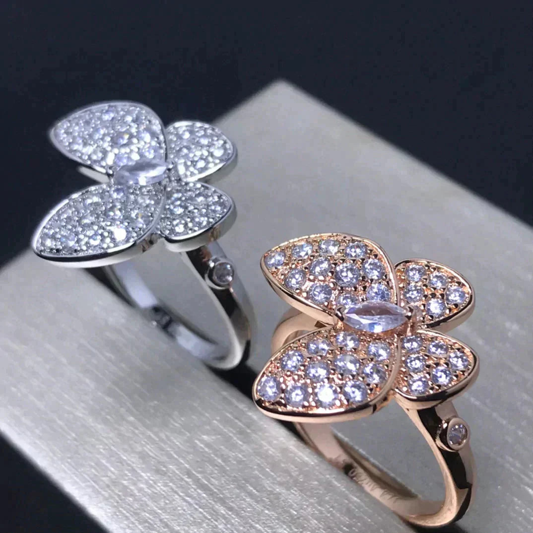 [BIJOUX]BUTTERFLY PINK GOLD DIAMOND RING