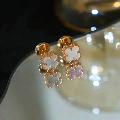 [BIJOUX]CLOVER MINI 9.5MM WHITE MOP EARRINGS