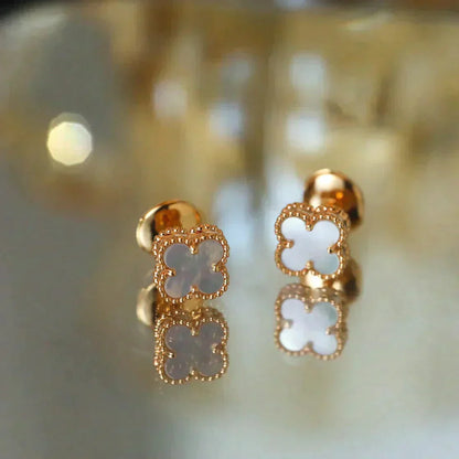 [BIJOUX]CLOVER MINI 9.5MM WHITE MOP EARRINGS