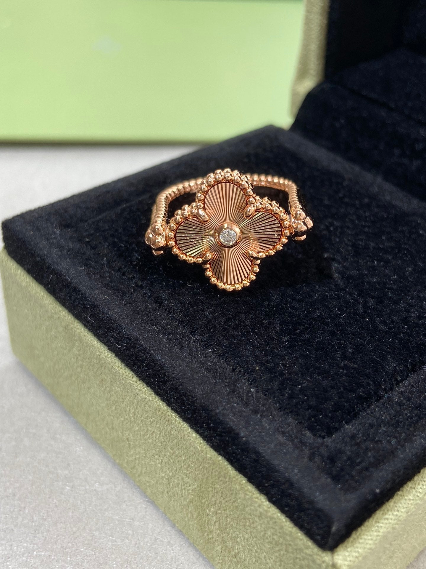 [BIJOUX]CLOVER RIVERSIBLE ROSE GOLD RING