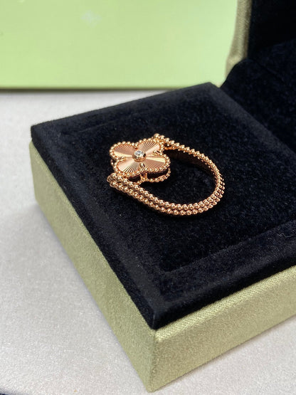 [BIJOUX]CLOVER RIVERSIBLE PINK GOLD RING