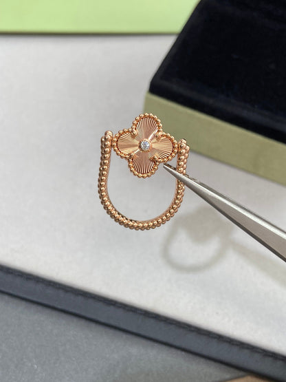 [BIJOUX]CLOVER RIVERSIBLE PINK GOLD RING