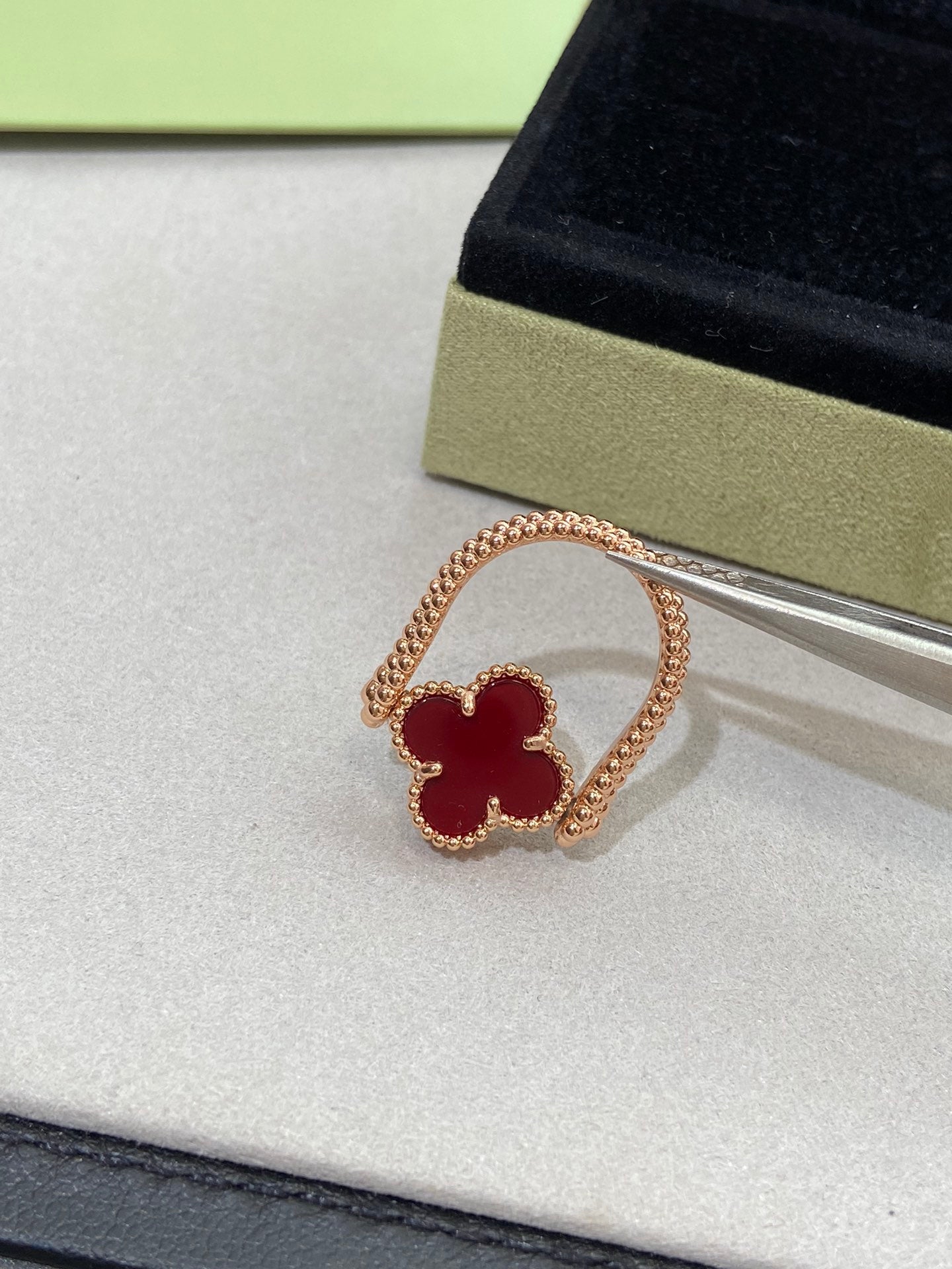 [BIJOUX]CLOVER RIVERSIBLE ROSE GOLD RING