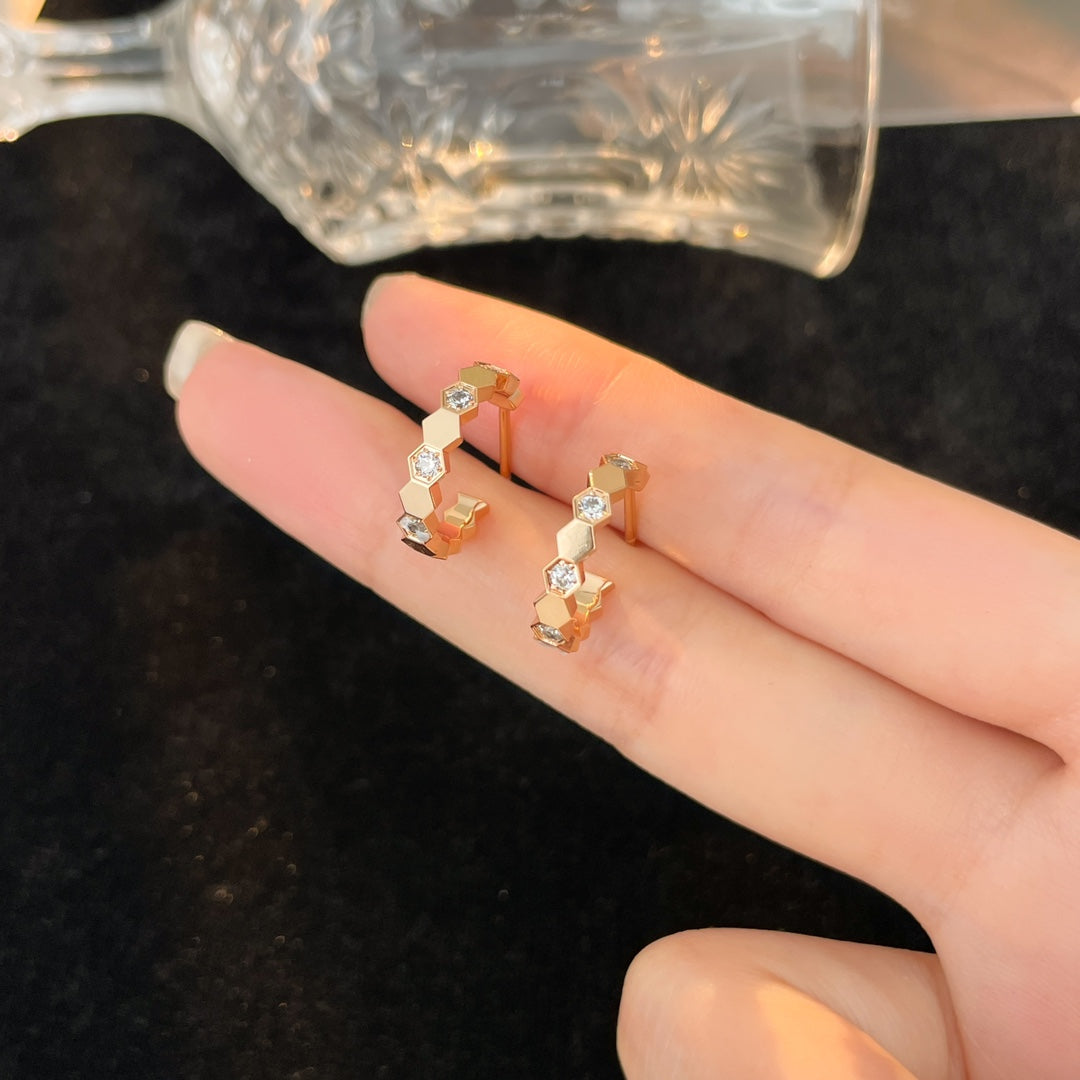 [BIJOUX]ビーラブダイヤモンドフープピアス