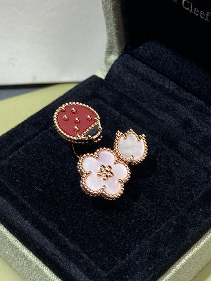 [BIJOUX]LUCKY 3 MOTIF ROSE GOLD RING