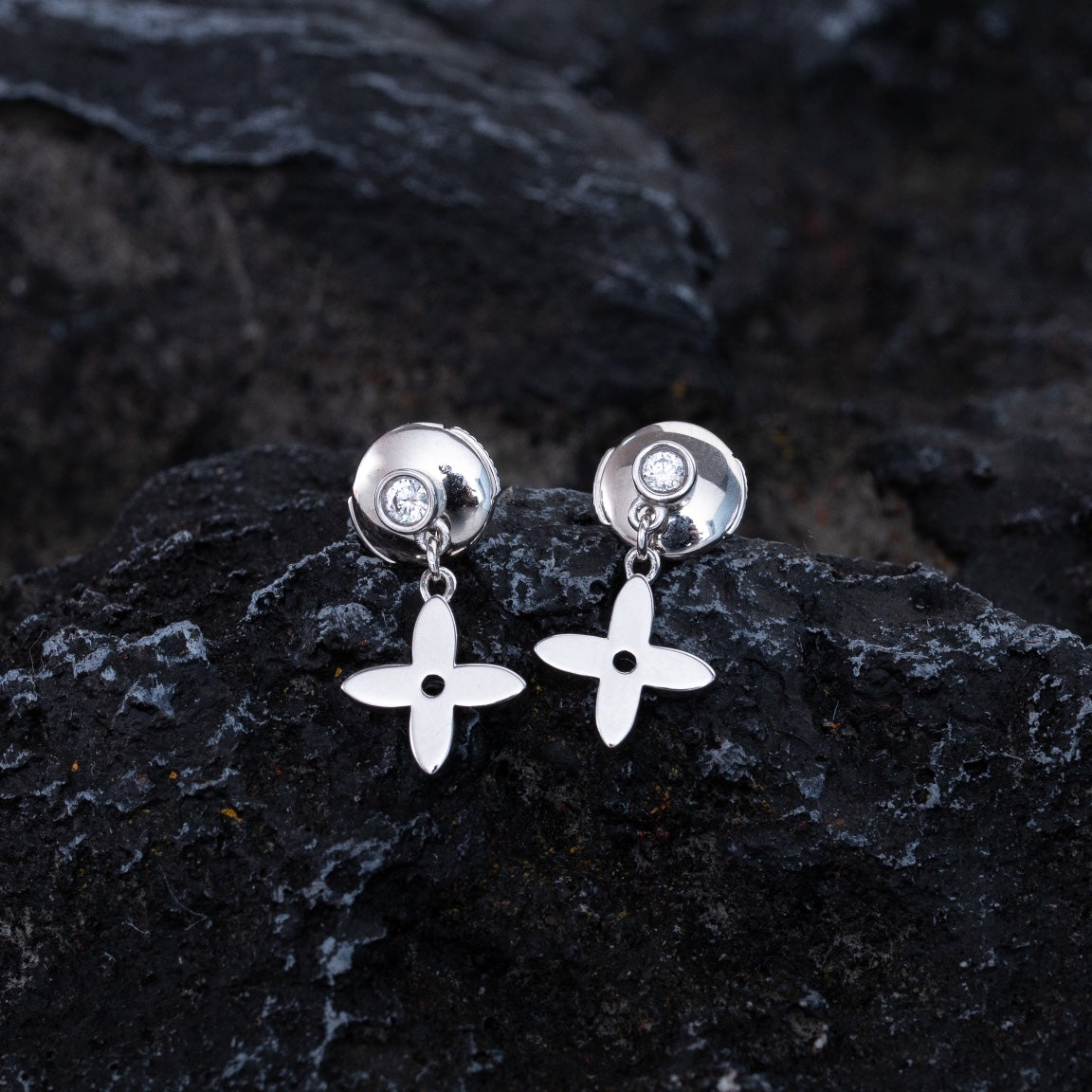 [BIJOUX]VIDYLLE SILVER DIAMOND MINI DROP EARRINGS