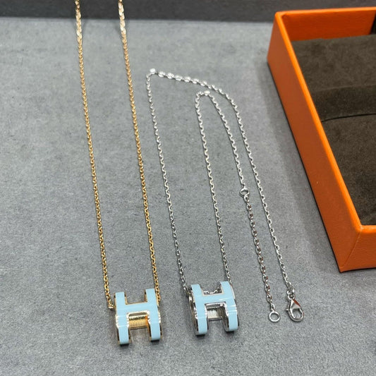 [BIJOUX]POP H SKY BLUE NECKLACE