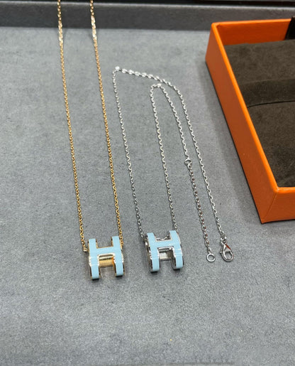 [BIJOUX]POP H SKY BLUE NECKLACE