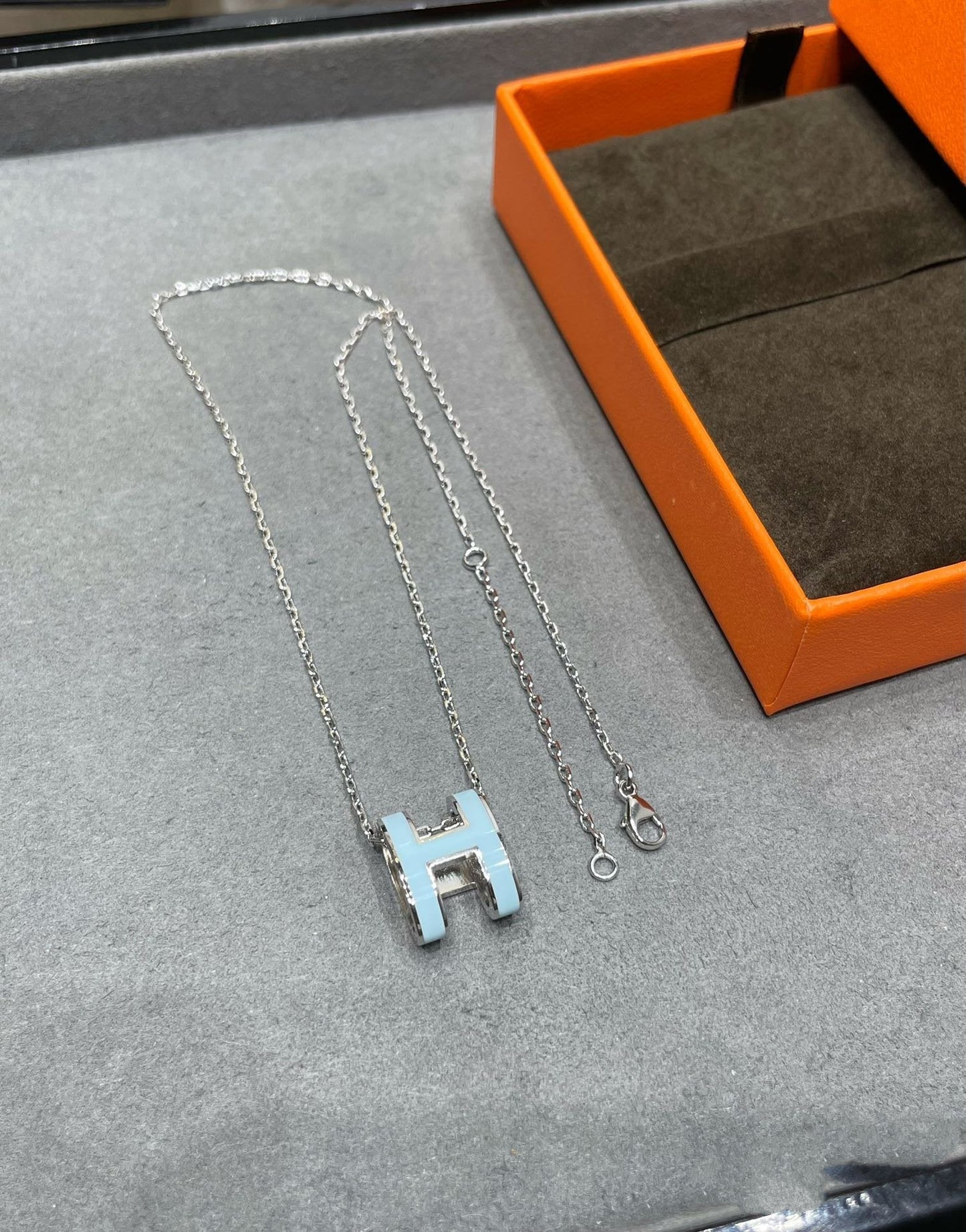 [BIJOUX]POP H SKY BLUE NECKLACE