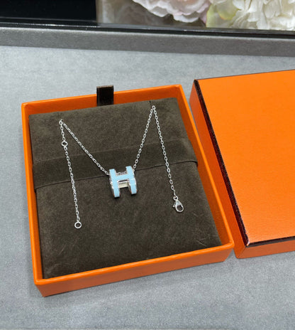 [BIJOUX]POP H SKY BLUE NECKLACE